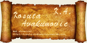 Košuta Avakumović vizit kartica